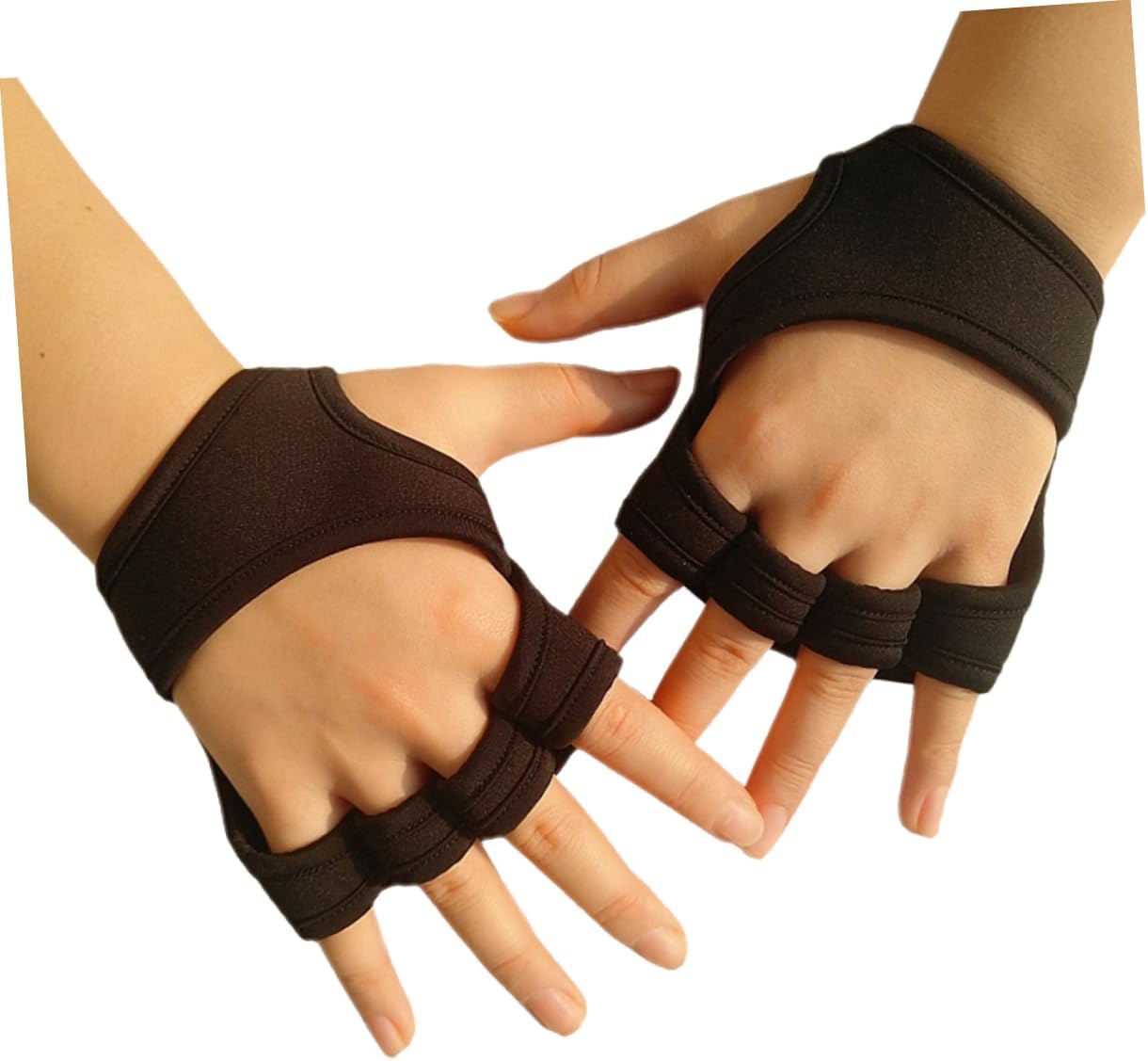 Toyvian Padded Wrist Strap Gym Gloves Half Finger Non Slip Silicone Workout Weightlifting Gloves for Men Women Black XL Palm Protection