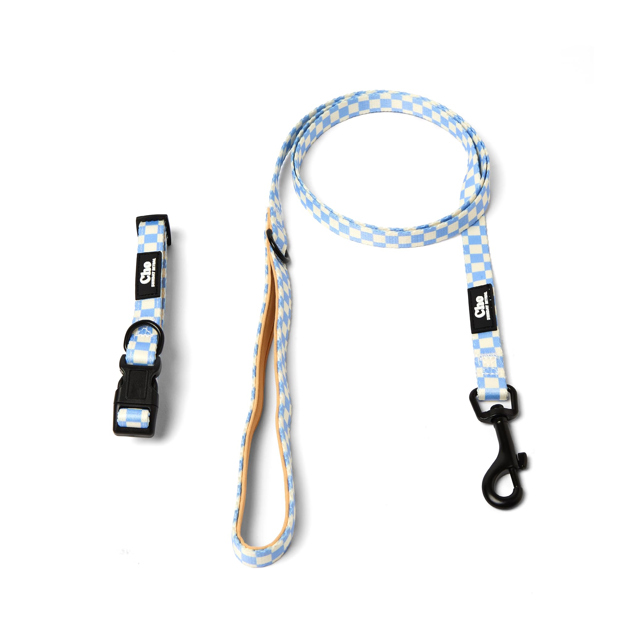 Dog Leash and Collar Set – Padded Handle & Neck with Heavy Duty Nylon, Available in XS/S/M/L - Choose from 4 Vibrant Colorful Patterns (Small, Light