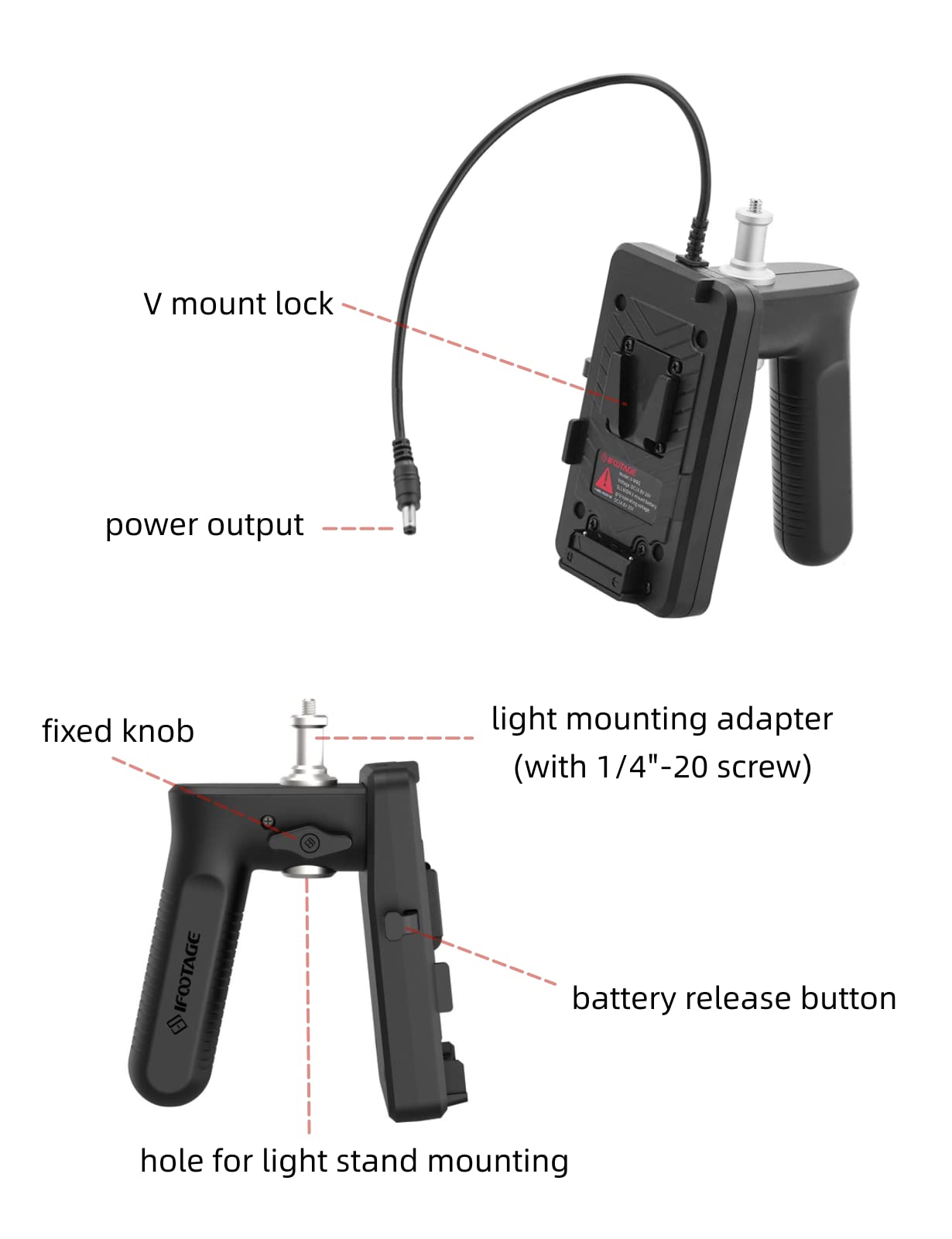 Accsoon V-Lock Battery Adapter, V-Mount Battery Plate With DC Power - View #6