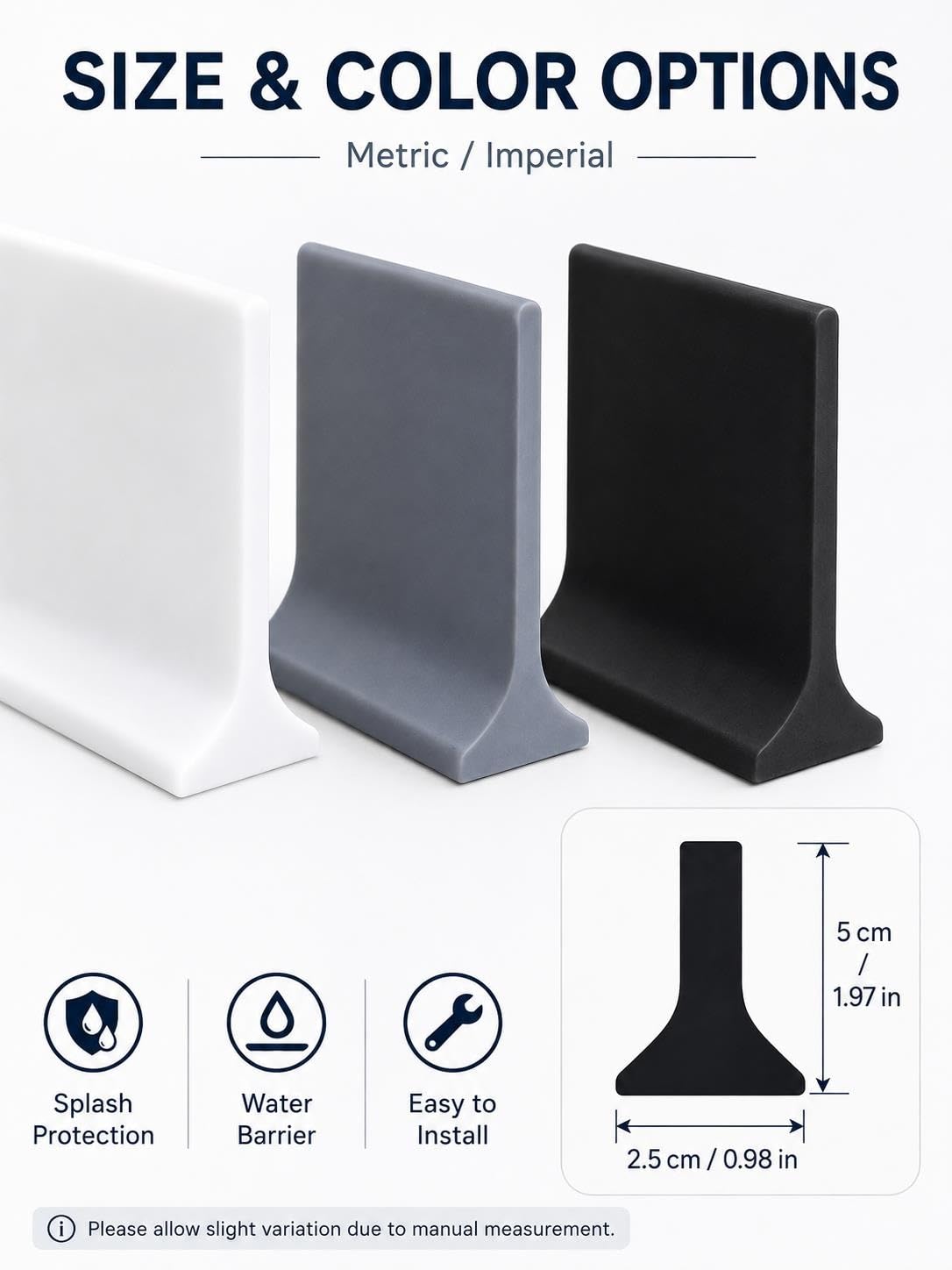 Seuil de douche flexible de 50 mm, barrière de barrage d'eau, protection contre les éclaboussures pour un contrôle efficace de l'eau et une protection dans les salles de bains