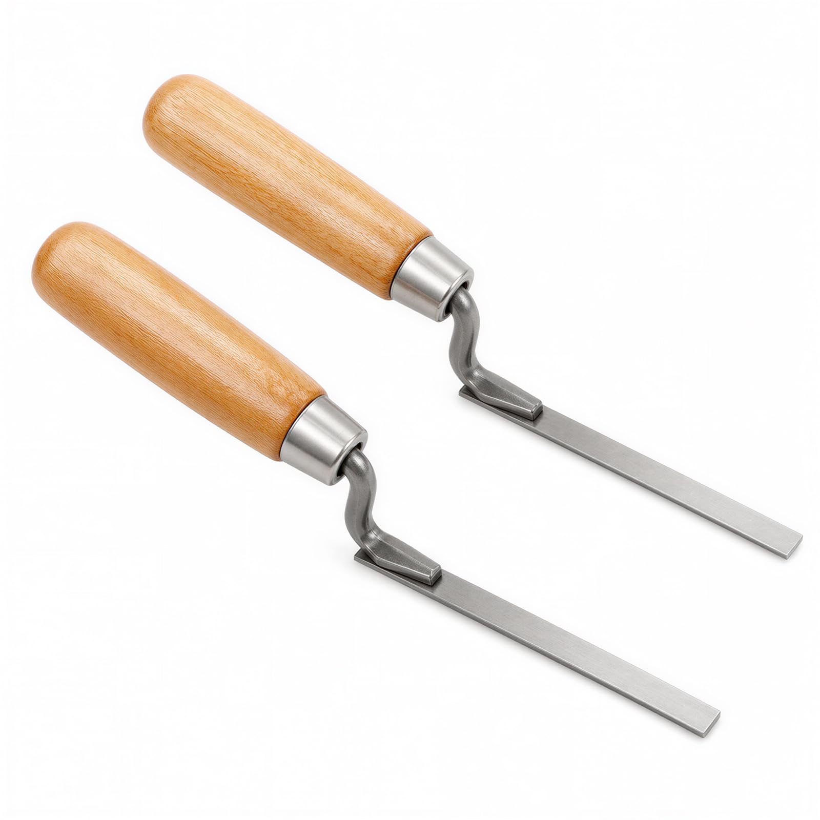 2PCS Pointing Trowel, Brick Jointer Tool Stainless Steel Mortar Applicator