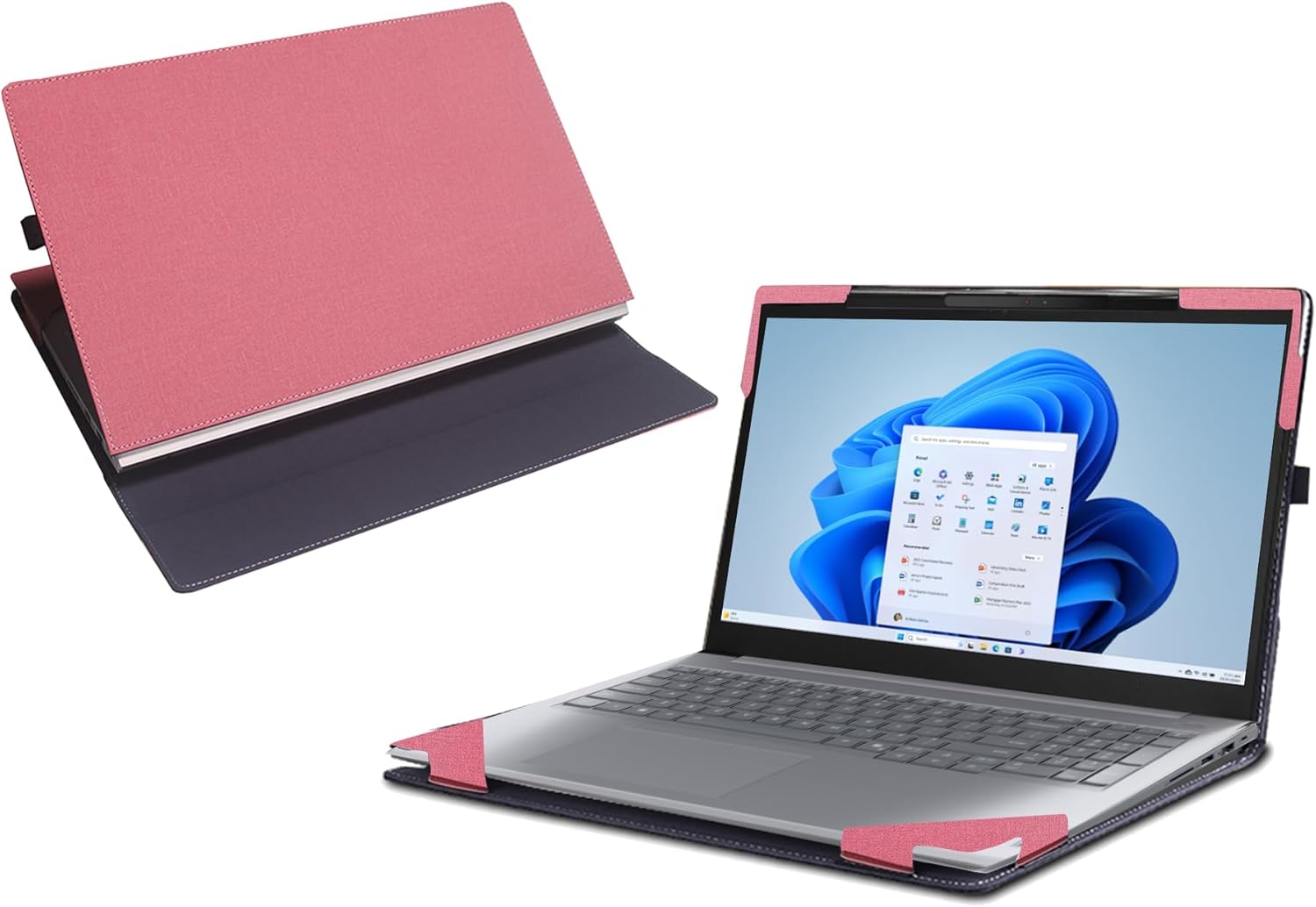 Laptop Case for Lenovo ThinkBook 16 G9 IPL AHP IRL|ThinkBook 16 Gen 9/8 (16″ Intel), [not Compatible with Any Other Model] ， 2 in 1 PU Leather Inside Pocket Cover (Pink)