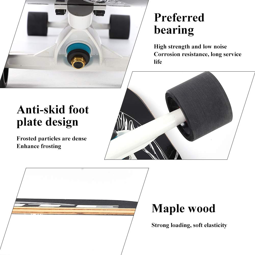 Longboard Profesional de Madera de Arce con Plataforma Antideslizante para Adolescentes y Principiantes, ¡para Las Condiciones de la Carretera!