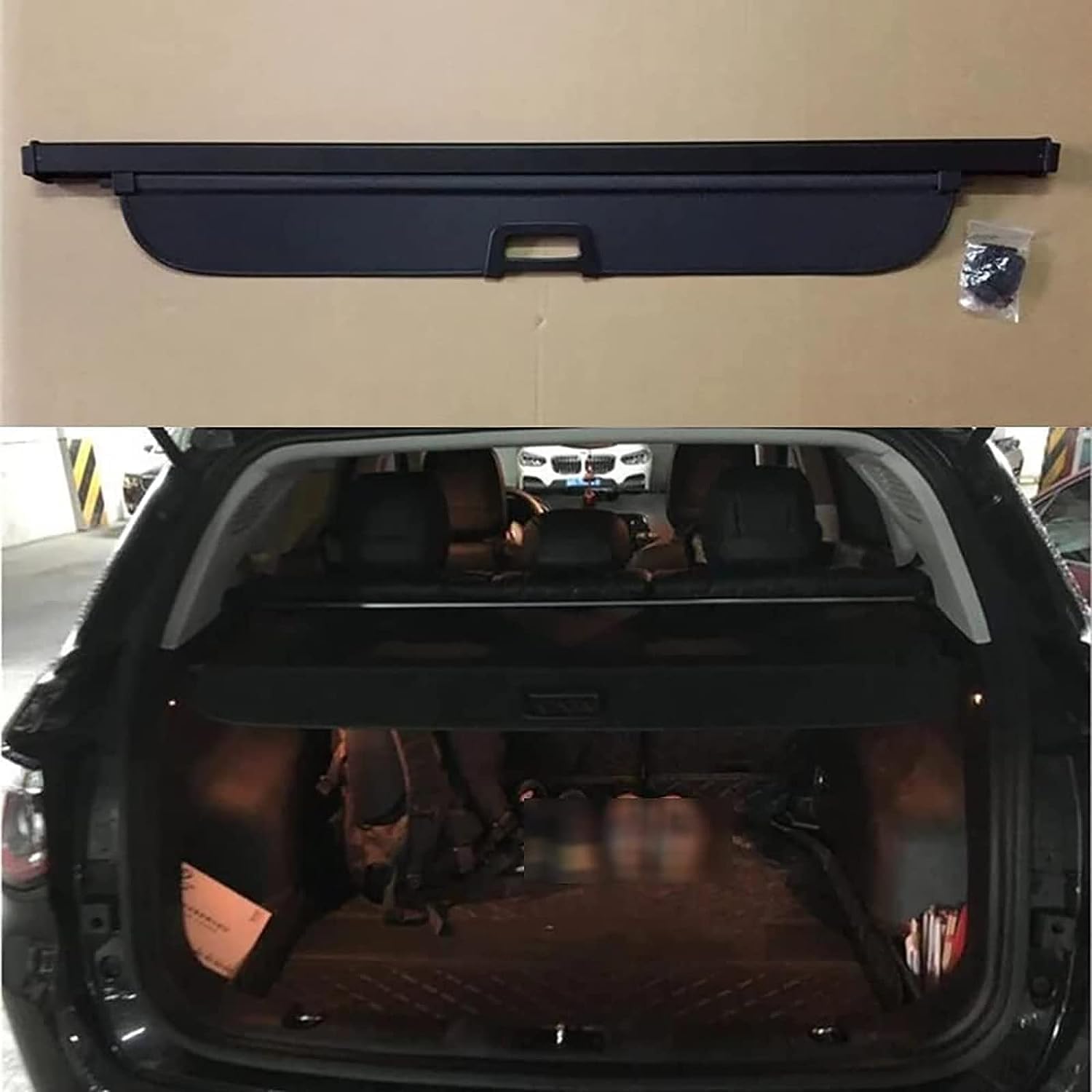 Havern Car Retractable Rear Trunk Parcel Shelf For Jeep Compass 2017-2021, Cargo Cover Boot Cover Protective Curtain Rear Trunk Curtain Shelves