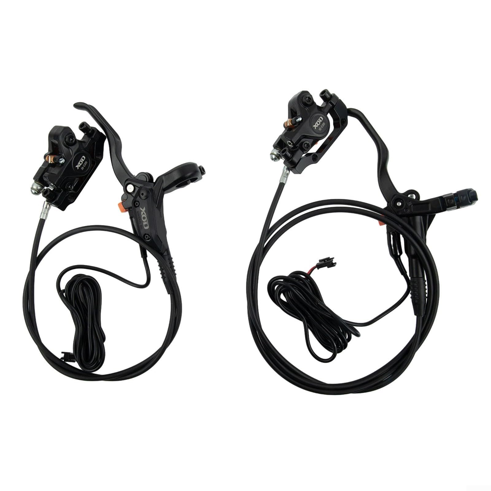 XOD Jeu de freins à disque hydrauliques pour vélo électrique, système de frein avant et arrière avec contrôle de puissance électrique, pour pièces de vélo de montagne de 140 mm, 160 mm, 180 mm