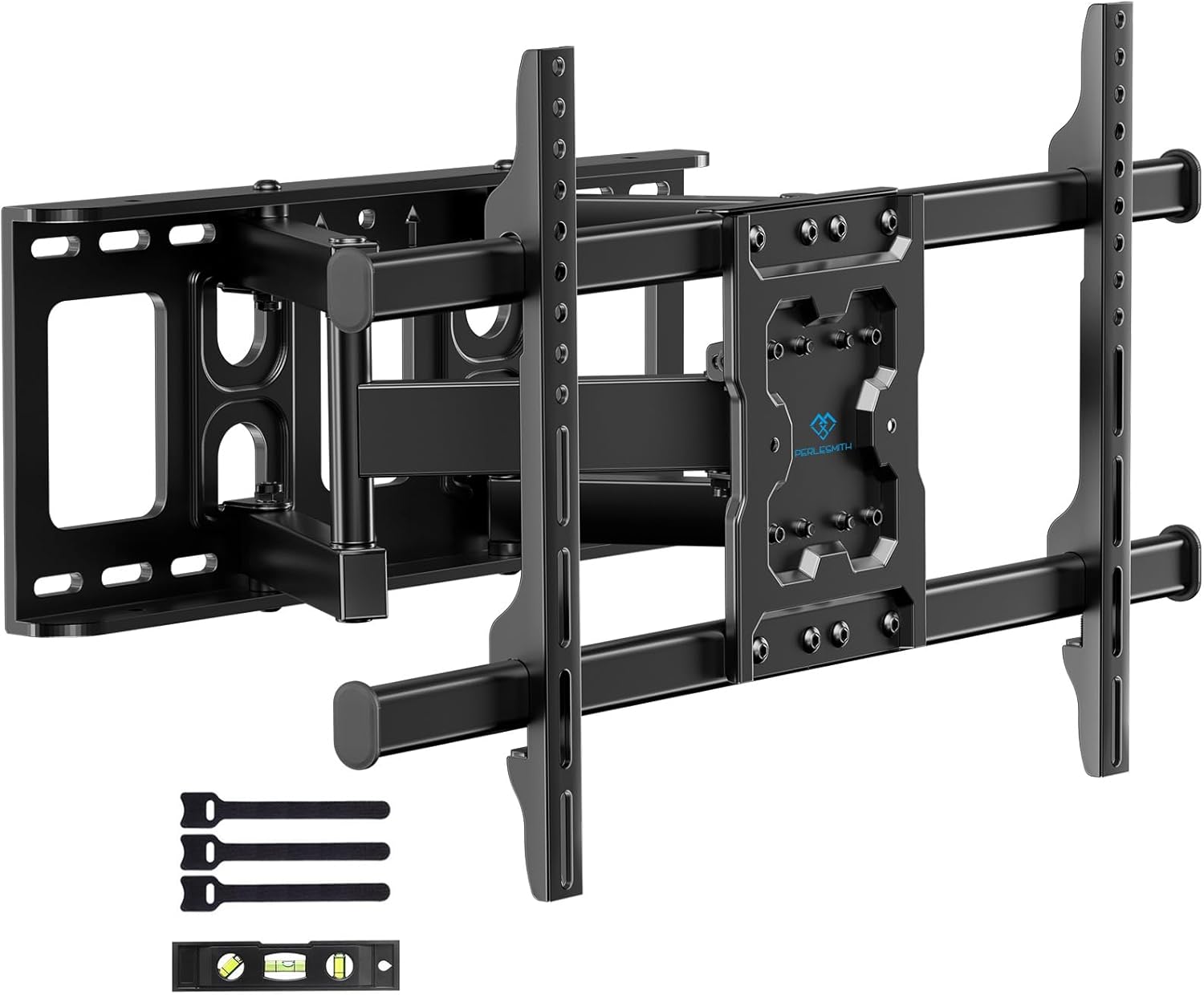 PERLESMITH Full Motion TV Wall Mount for 37-75 Inch TVs up to 132 lbs, TV Mount with Swivel Articulating Arm, Wall Mount Bracket Fits 12"/16" Wood Studs, Tool-Free Tilt, Max Vesa 600x400mm, PSLFK10