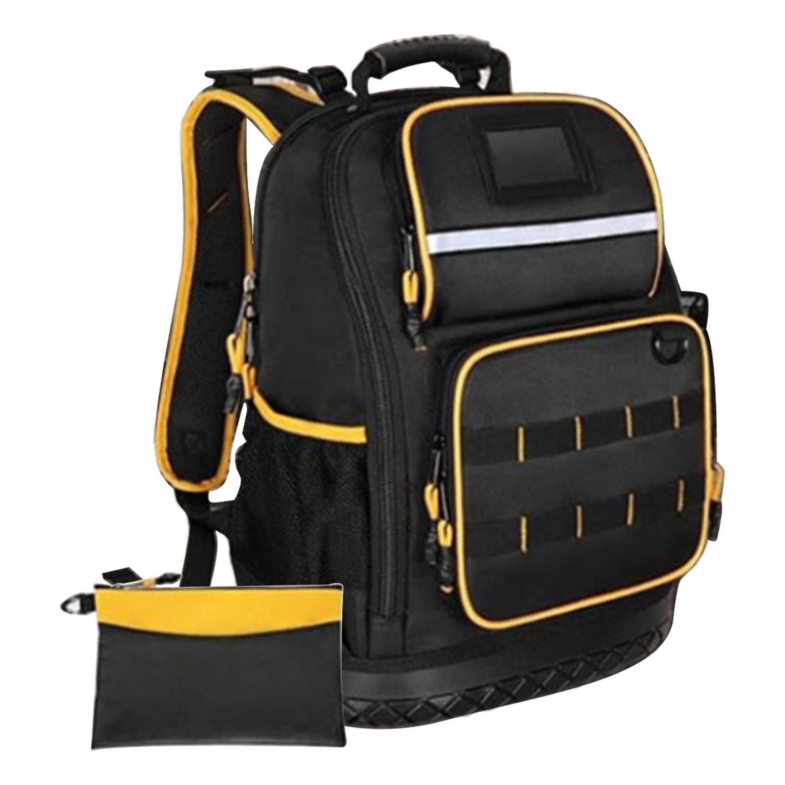 Zaino Portautensili per Elettricisti, Borsa Organizer Spaziosa 12.5x7x18 pollici Tessuto Oxford Resistente per Utensili Manuali ed Elettrici, Fai da Te, Lavori