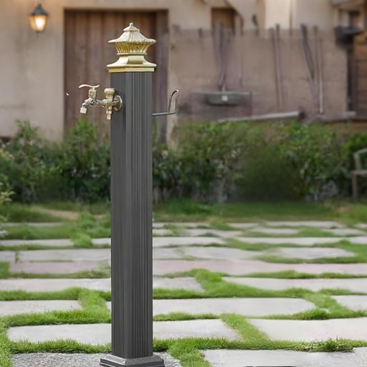 XDLEDMKIZ Water Spigot,Faucet Water Column,Frost-Free Outdoor Faucet - 31.5in Decorative Bronze Garden Fountain Hydrant, Retro Water Column for Backya