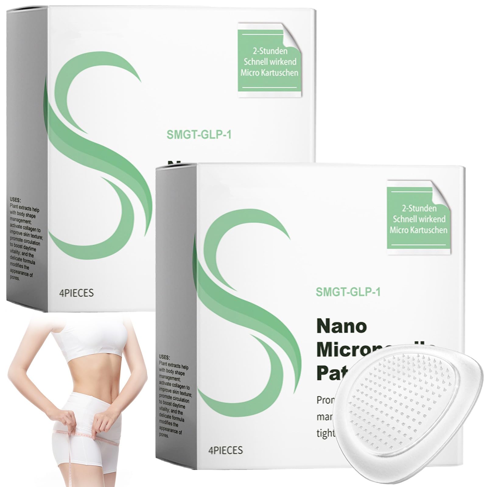 SMGT-GLP-1 Nano Micro Needle Plaster Micro Needle Plaster Natural Nano  Micro Needle Plaster Maintains Body Contours Micro Needle Plaster for All  Body Types Nano Microneedle Patch (Green) : Buy Online at Best