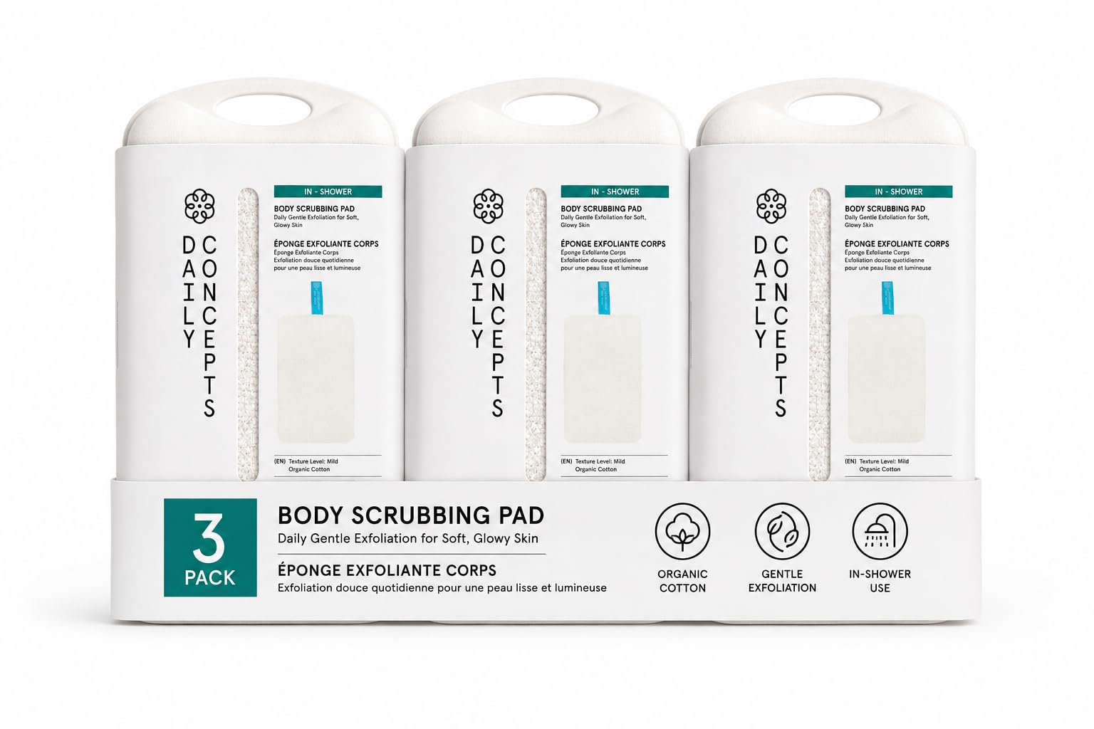 DAILY CONCEPTS Soy-Based Organic Cotton Body Scrubber