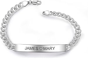 Personalized Bond Bracelet with Custom Engraving and Curb Chain - Express Your Eternal Bond