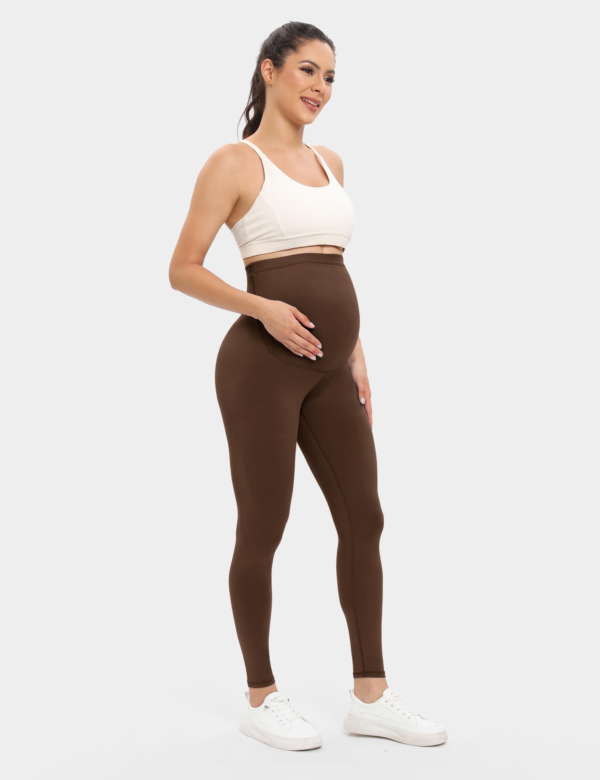 Buttergene Paquete de 4 leggings de maternidad Creamlush para mujer, pantalones de yoga de maternidad, leggings de embarazo, ropa de maternidad
