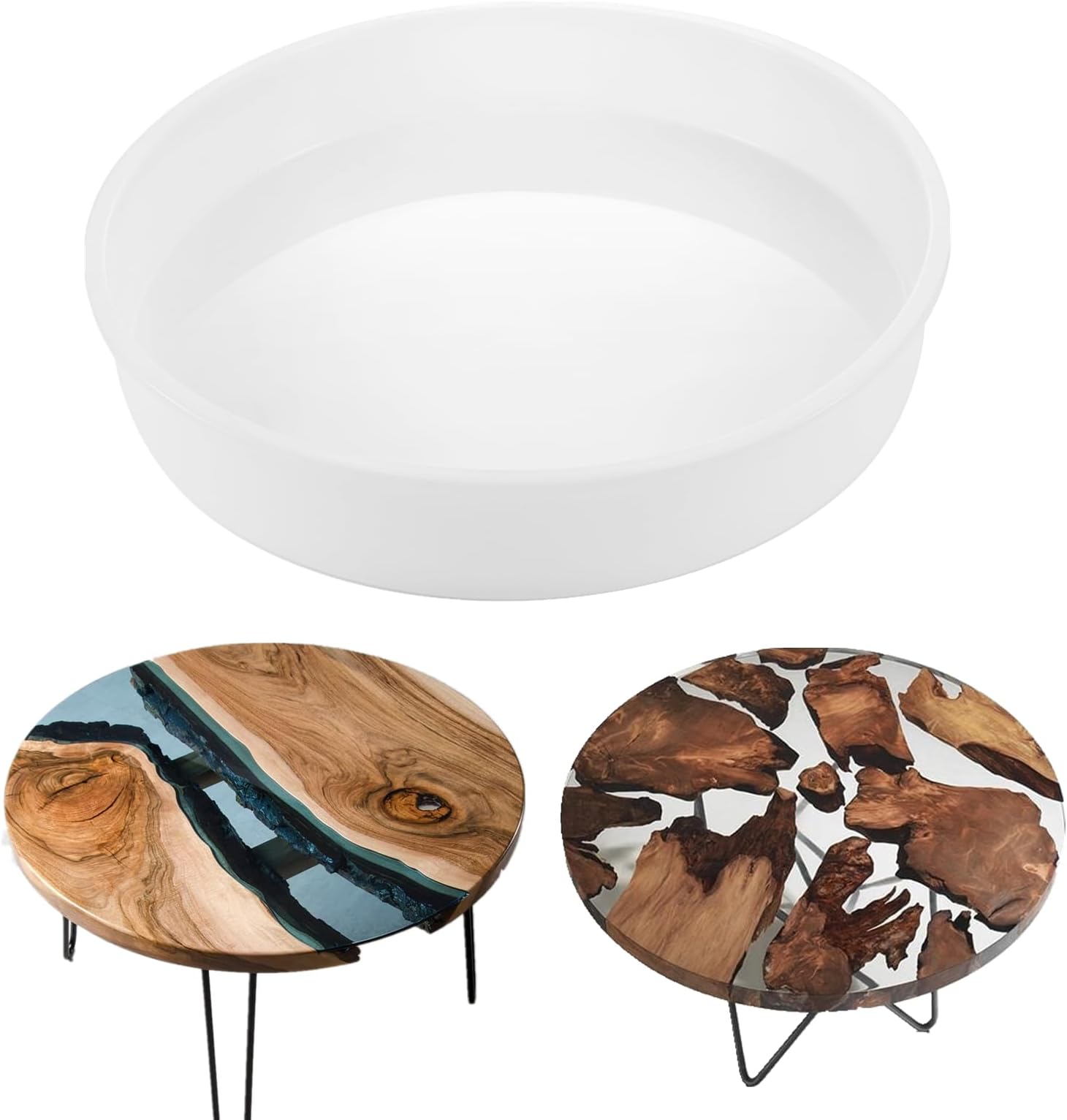 14 inch Resin Table Mold Large Round Epoxy Table Mold for Charcuterie Board, Epoxy Table Mold for River Table, Charcuterie Board, Cutting Board, DIY Art Home Decoration