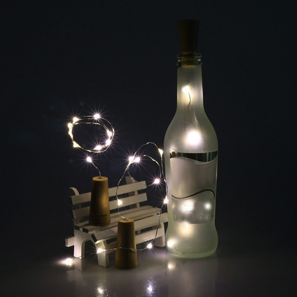 LAKOYA 2M Solar Outdoor Lights Decorative String Lights Fairy Lamps Cork Wine Bottle Stopper Copper Wire Led Light String