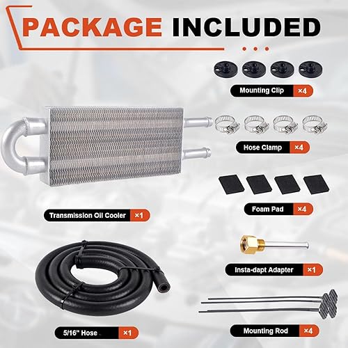 Vista 59 de BARTOO Kit universal de enfriador de aceite de transmisión de 5/16 pulgadas, kit de enfriador de aceite de aleta y tubo de 6 pasos de aleación
