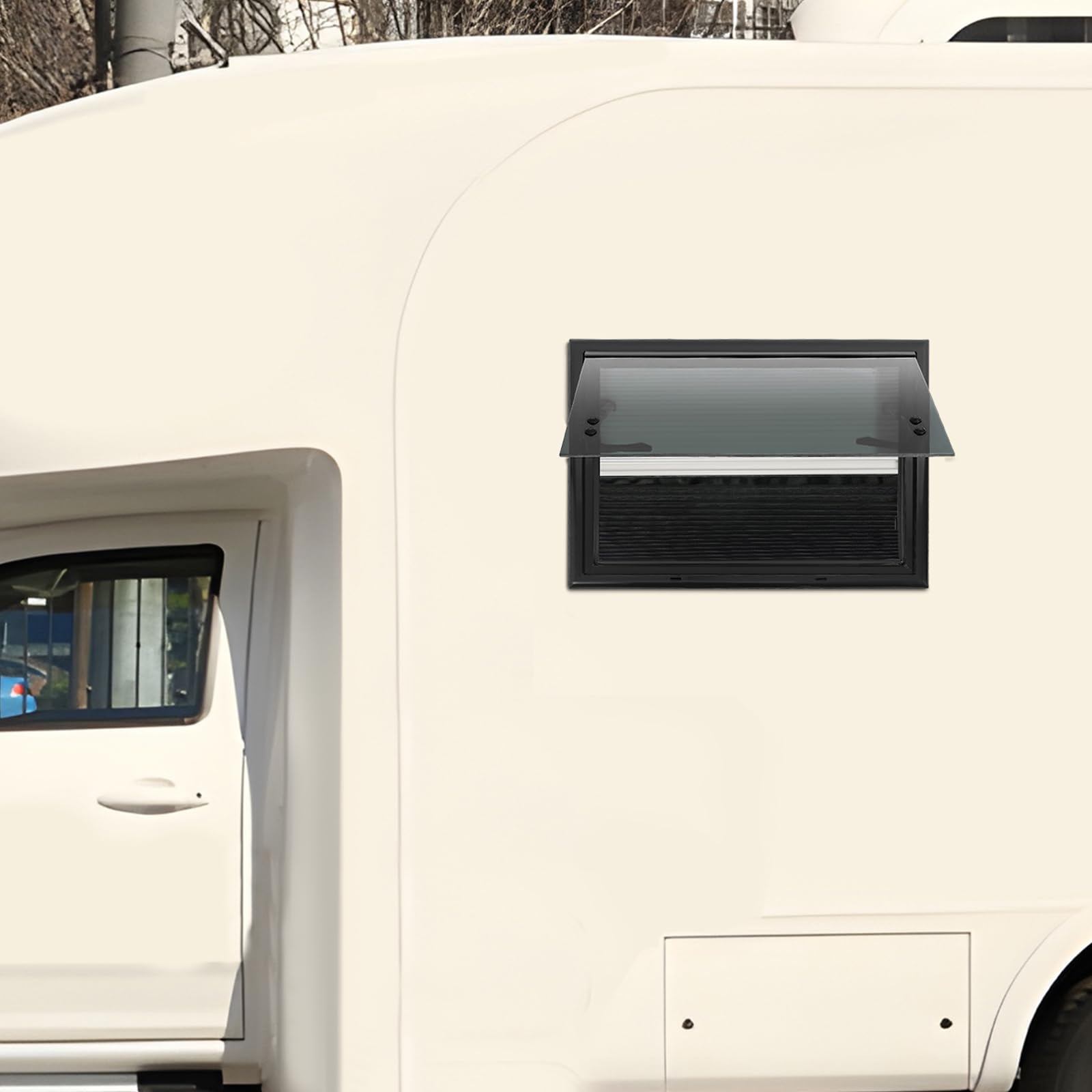 Wohnmobil Fenster, Wohnwagen Fenster RV-Ausstellfenster, RV-Wohnmobilfenster Mit Integriertem Rollo Und Fliegengitter, Camper Fenster FüR Wohnwagen Van Camper (500x350mm)