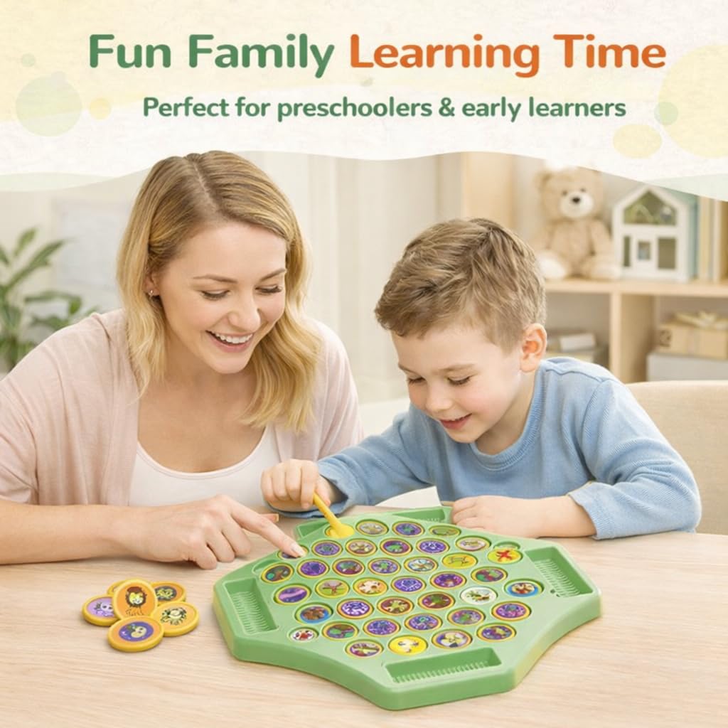 Animal Memory Flip Chess Game Montessori Matching Puzzle Board Game for Kids Educational Travel Toy for Toddlers, Preschoolers Learning Activities (Animle Stickers & 4 Stick) — Amazon image 4