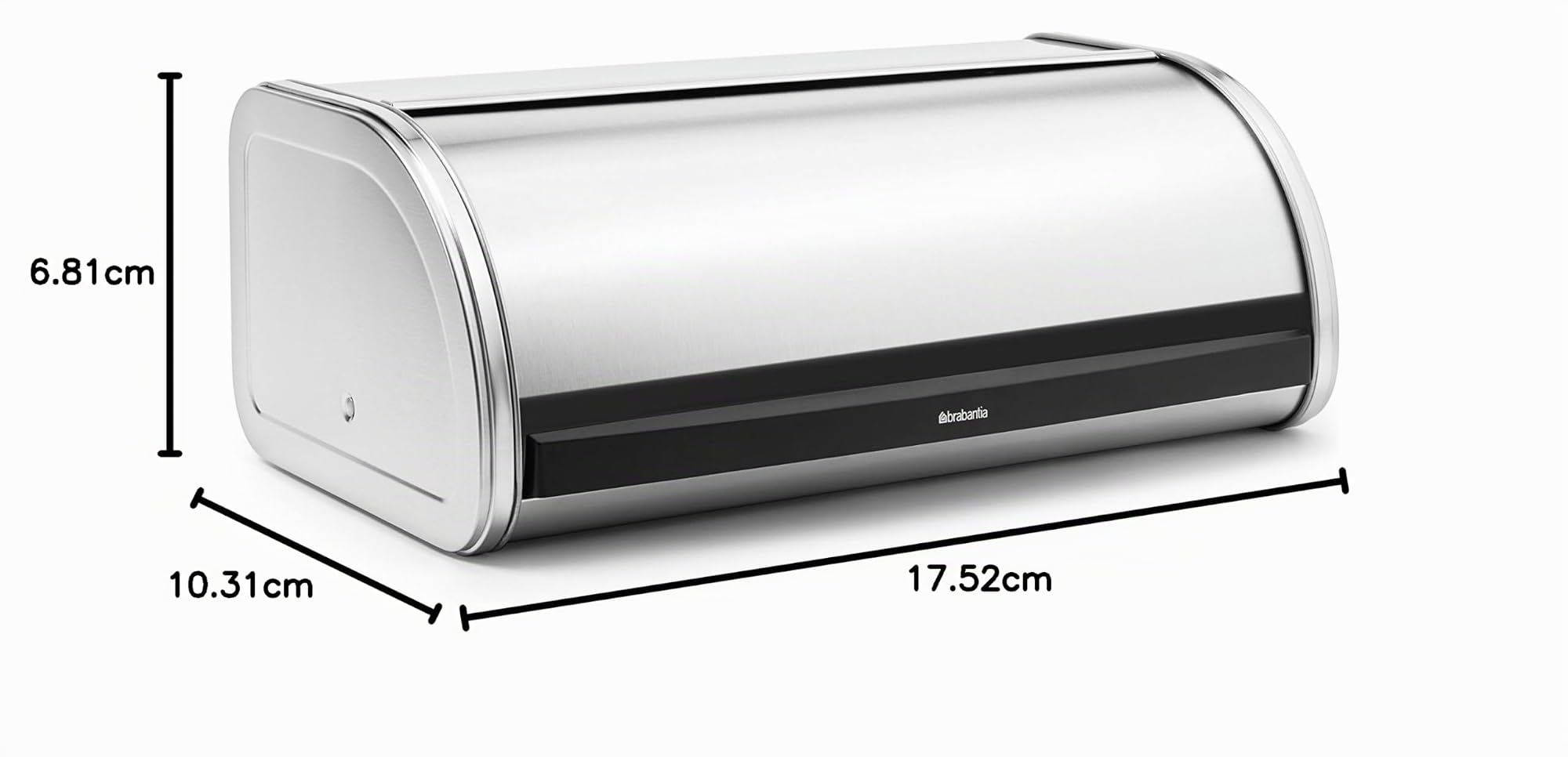 Brabantia 348921 - Panera de acero con tapa deslizante, tamaño normal, color acero mate