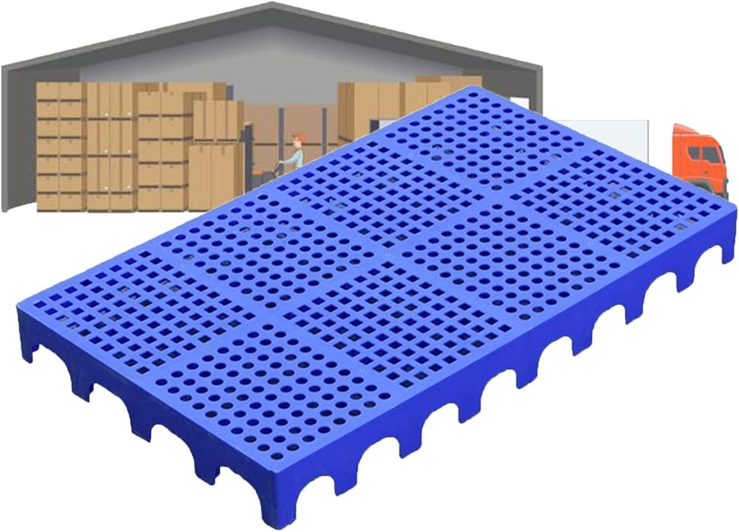 HynJGih MekUk Plastic Pallets Plastic Pallet, Waterproof And Moisture Resistant Storage Rack, Splicable Indoor Outdoor Warehouse Floor Mat, 10cm High for Kennel, Garden, Basement, Patio