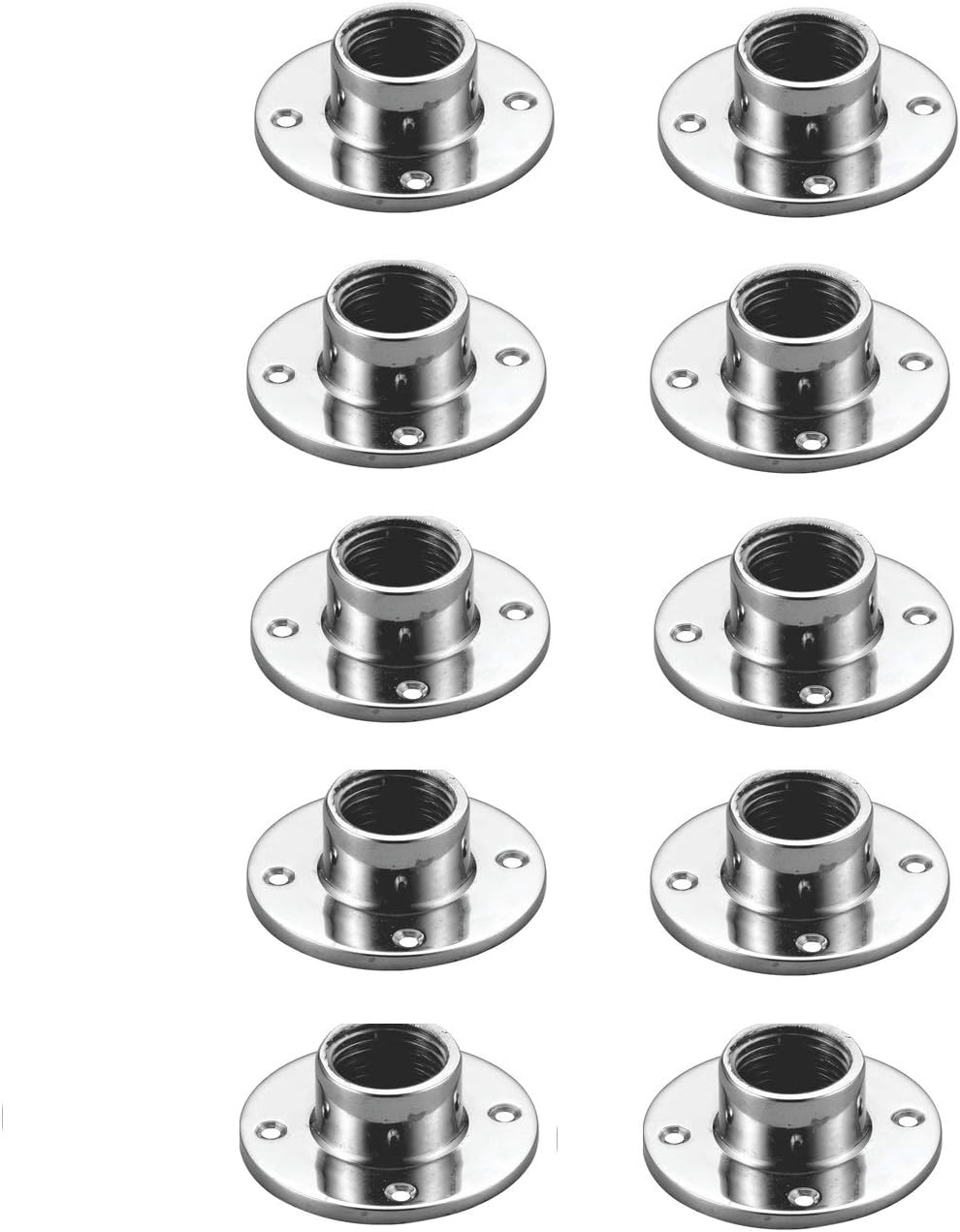 Impoda Brass Sample Board Flange | 1/2 Inch | Tap Holder | Chrome Plated Pack of- (10) Suitable for Display, Demo, Shop