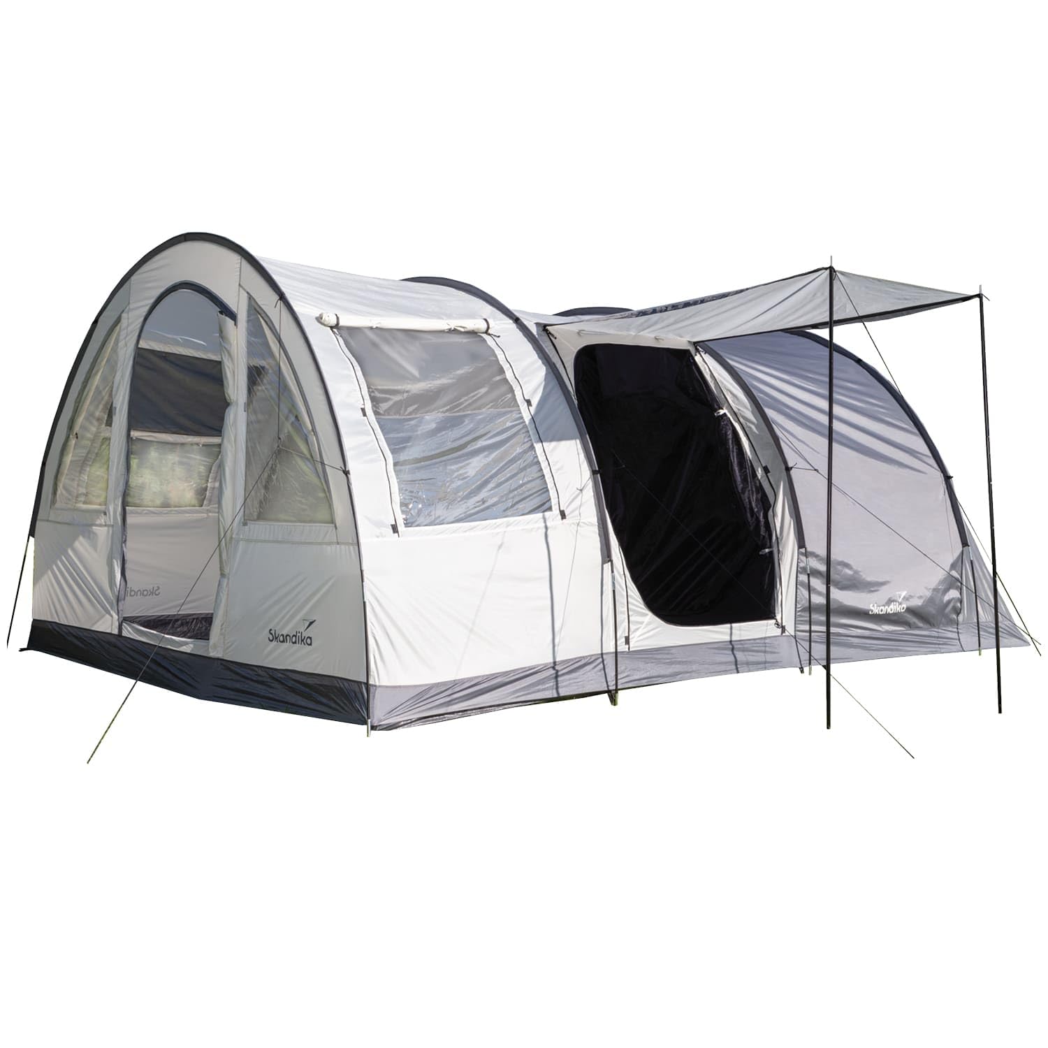 Skandika Simo 4/5 Protect | Tenda da campeggio familiare a tunnel, fondo cucito, colonna d'acqua 3000 mm, cabine oscurate, zanzariera, 3 ingressi