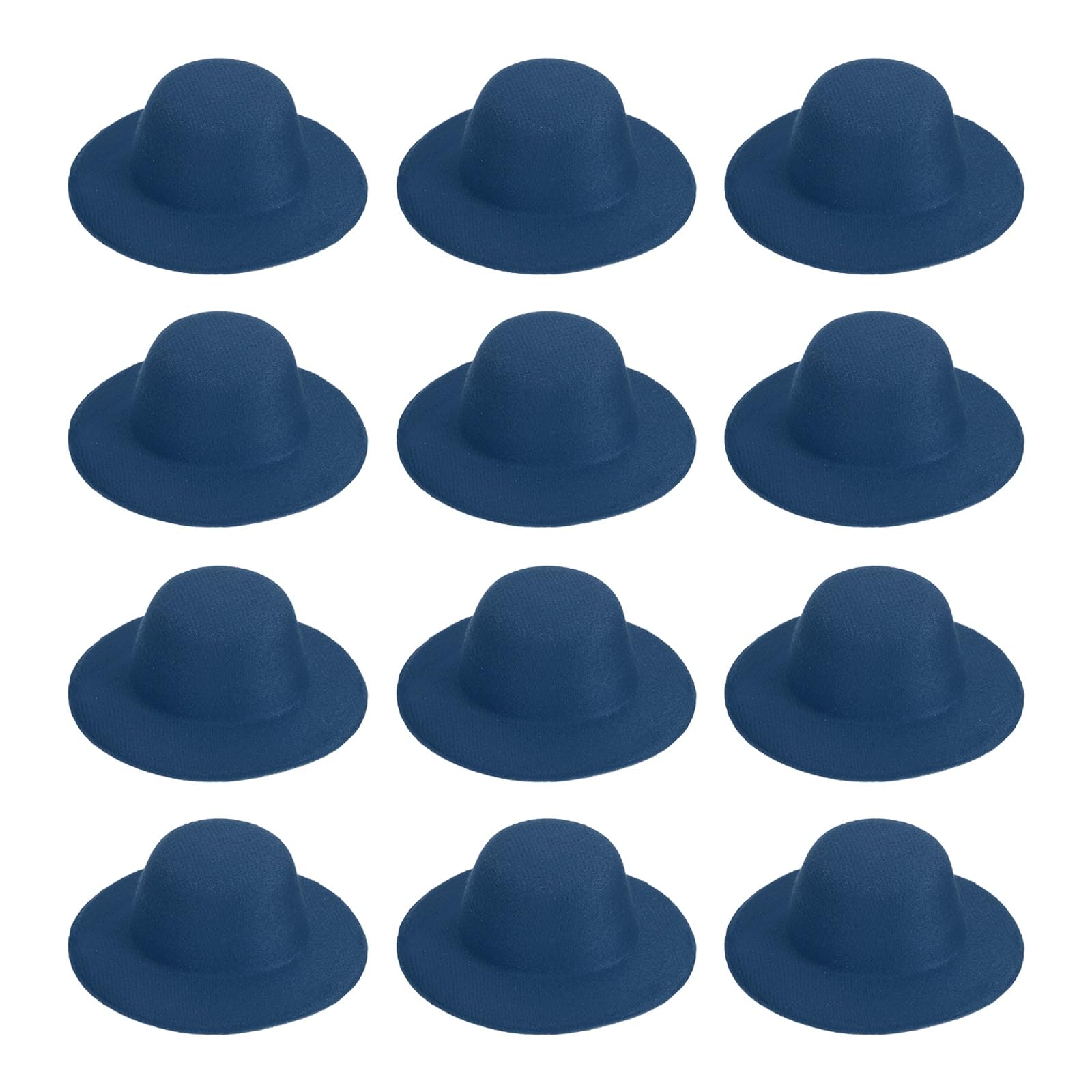 PATIKIL 3.1 Inch Mini Formal Hats, 12 Pcs Miniature Doll Hats Mini Top Hat for Crafts Hair Accessories Decorate Doll Snowman, Navy Blue