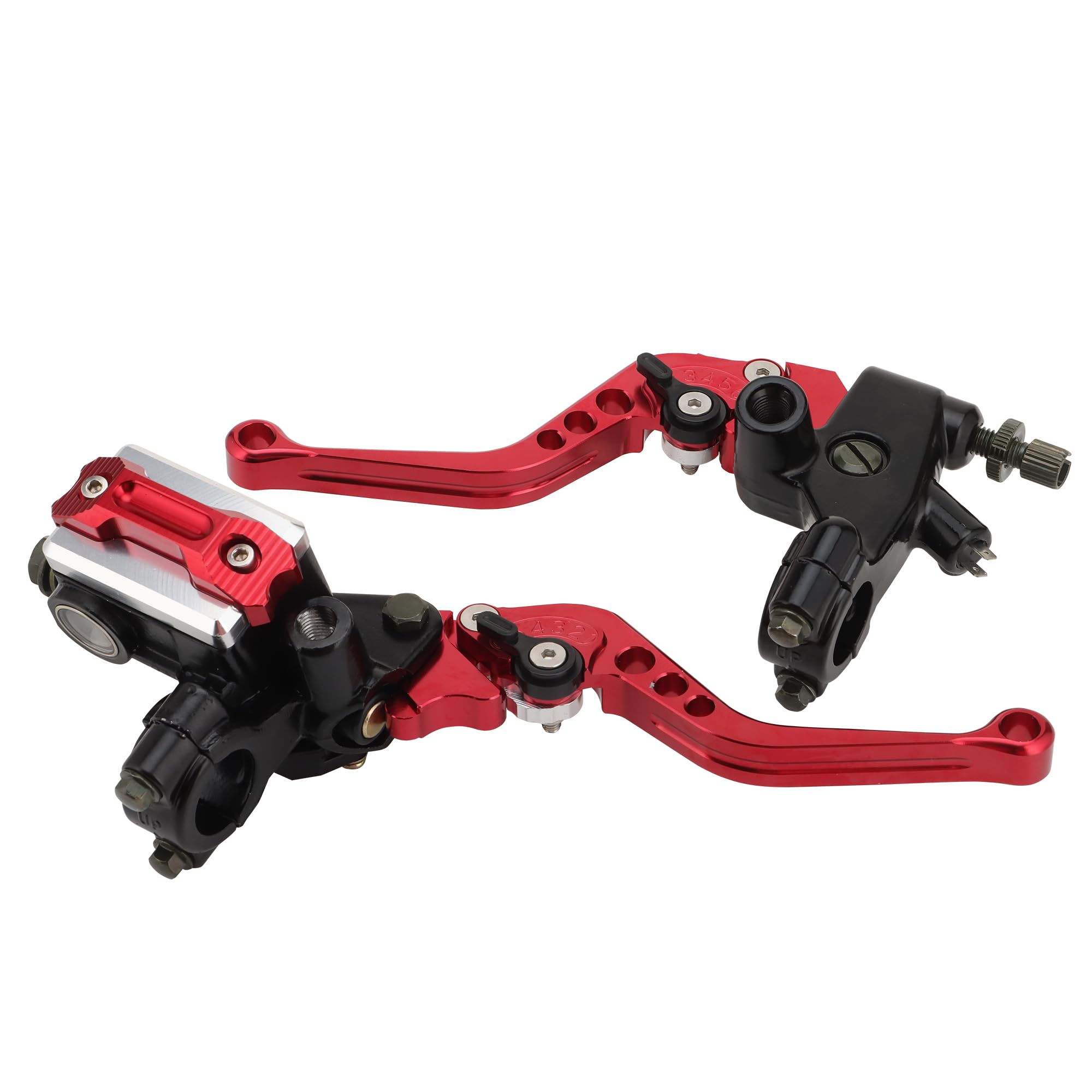 WOOSTAR 22mm Estándar 7/8" CNC Ajustable Embrague de Freno Palanca del Cilindro Maestro Set Reemplazo para Majesty T3 T5 T6 Motocicleta Dirt Pit Bike Scooter ATV Rojo