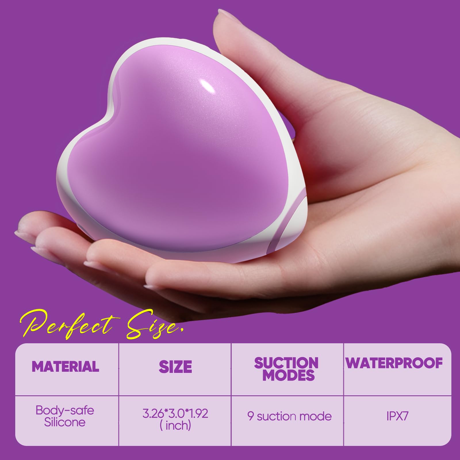 DIAMOND LOVER Sex Toy for Women - Heart Sucking Vibrator Clitoral Nipple Stimulator with 9 Modes, G spot Vibrator with Double Washable Nozzles, Personal Massager for Female Couples Adult-Illusory