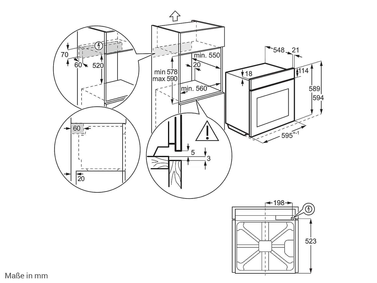 AEG NBE7P60SB MealAssist Pyrolyse Backofen Schwarz