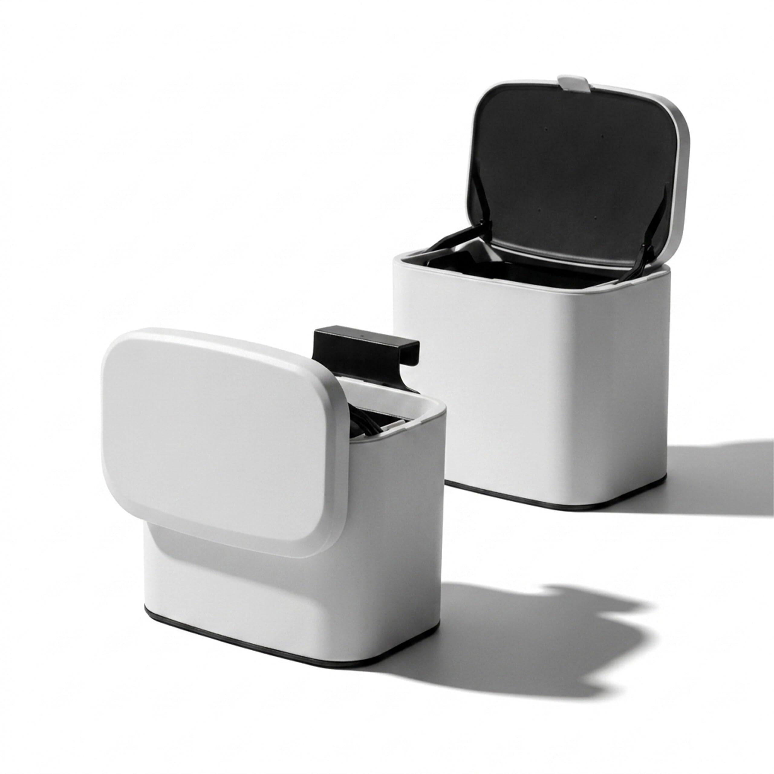 Relaxdays - Cestino da parete 4 l, da appendere o incollare, bianco | Con secchio interno, metallo, per cucina o bagno