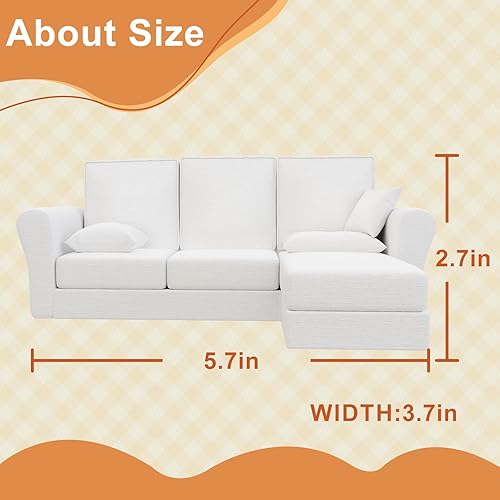 Miniatura 4 de Sofá de casa de muñecas en miniatura a escala 112, moderno sofá PLA para mini decoración, sofá de muñecas ligero para jugar y exhibir, sofá pequeño
