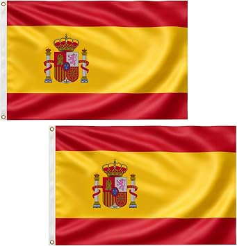 TOPFLAGS 2PC Spain Flag 3x5 FT,Vivid Color Spanish Flags Outdoor