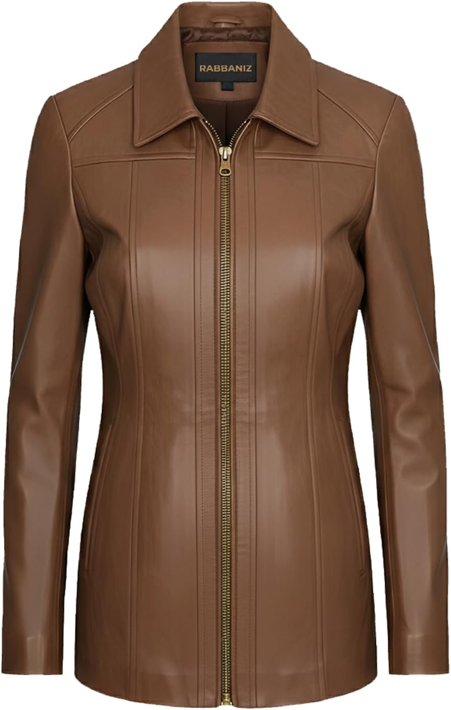 Real Leather Jacket Women - Real Lambskin Leather Car Coats For Women's - Casual Coat Style Women's Trench Coats - Image 2