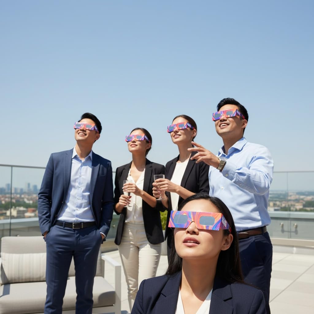 Absolute Eclipse Goo - Gafas solares para eclipse al por mayor – Probado ISO 12312-2 y certificado CE – Fabricante de la UE – Paquete de 50 unidades – Eclipse Europe 2026