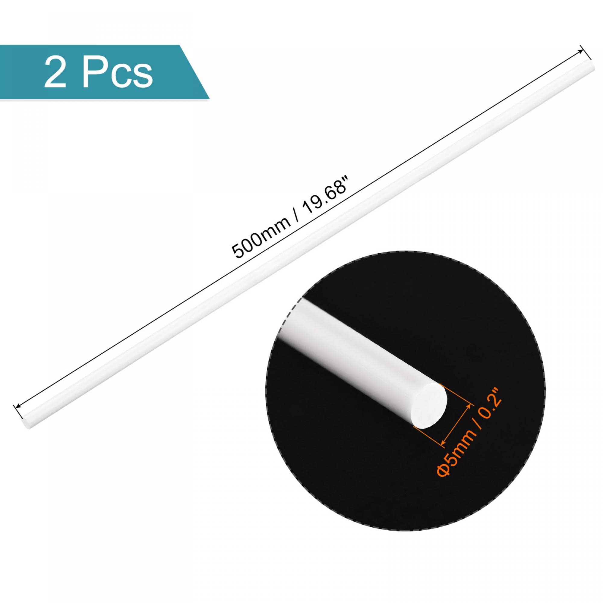 Sourcing Map Tige Aluminium Rond Plein 5mm Diamètre 200mm - Lot De 2 Barres Stock Pour Bricolage Et Fabrication