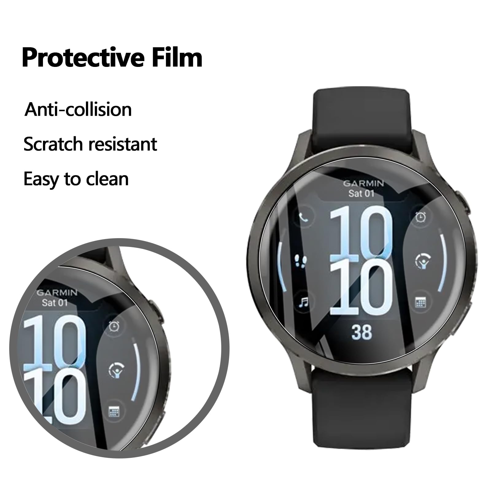 Garmin Venu 4 41mm Paquete de 4 Protectores de Pantalla TPU Premium Soft Film