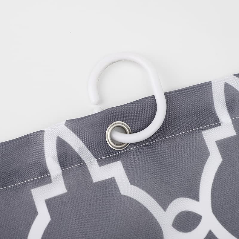VIROSA Grey Moroccan Shower Curtain for Bathroom Anti Mould Mildew Resistant, Grey. Moroccon Shower Curtain - Image 2