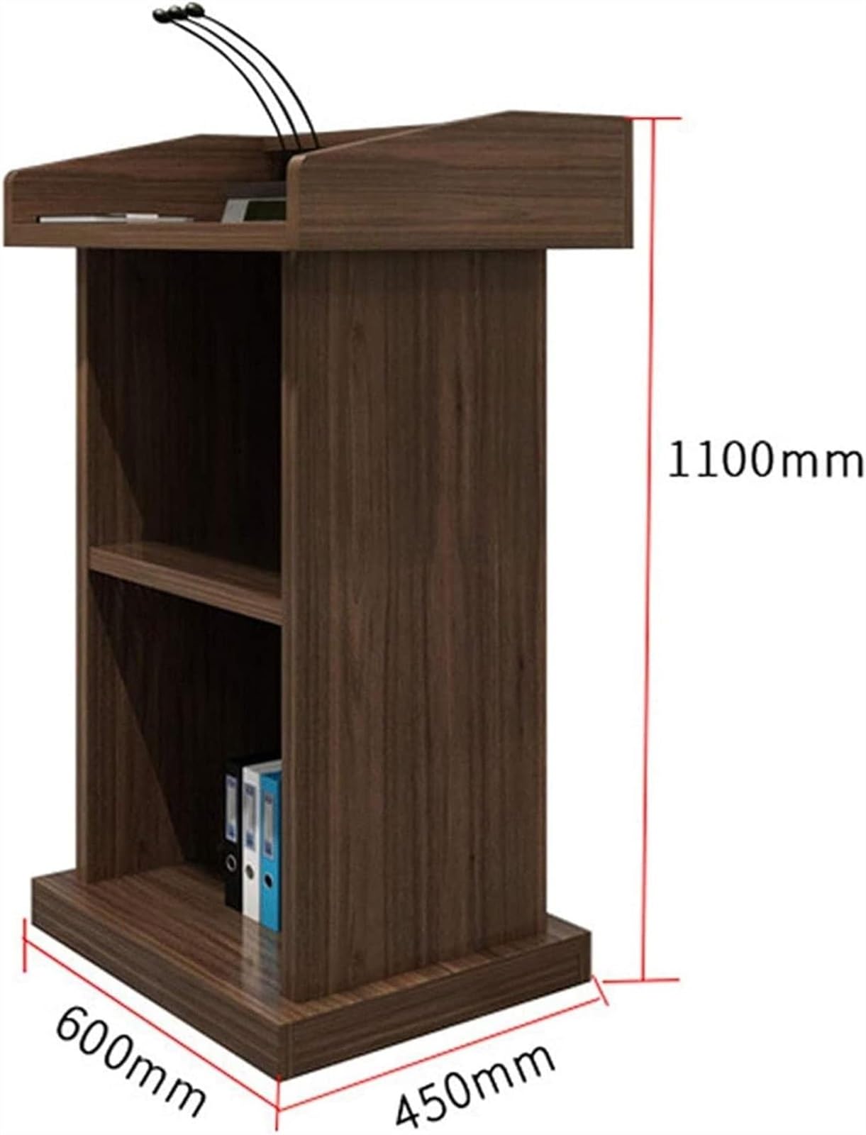 Podium Podio Pupitre en Bois pupitre en Bois pupitre Debout mobilier Commercial réception Restaurant Podium Professeur Haut-Parleur Muti-Usage (Couleur : Rouge, Taille : 60 x 45 x 110 cm)