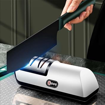Electric Knife Sharpener Automatic Adjustable Kitchen Tool for Fast Sharpening Knives Scissors Yellow