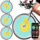 Swagtron SWAGLIGHT Duo Bluetooth Spoke Lights w/App & Trip Tracker –Vivid 128 LEDs & 16 Million Colors; Displays GIFS & Images