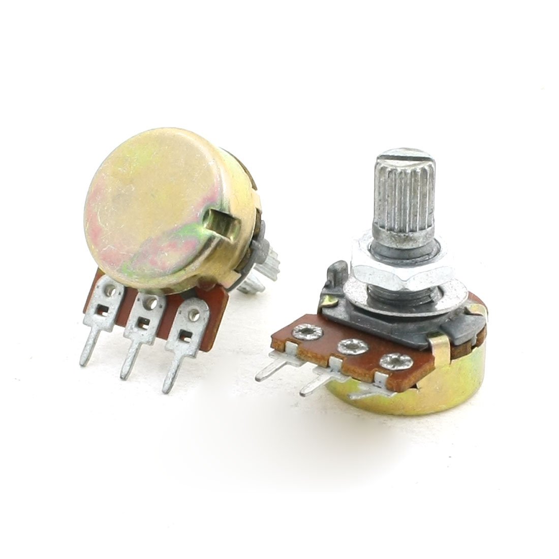 Buy IIVVERR 2Pcs 10K Ohm 3Terminal 6mm Shaft Rotary Linear Taper ...