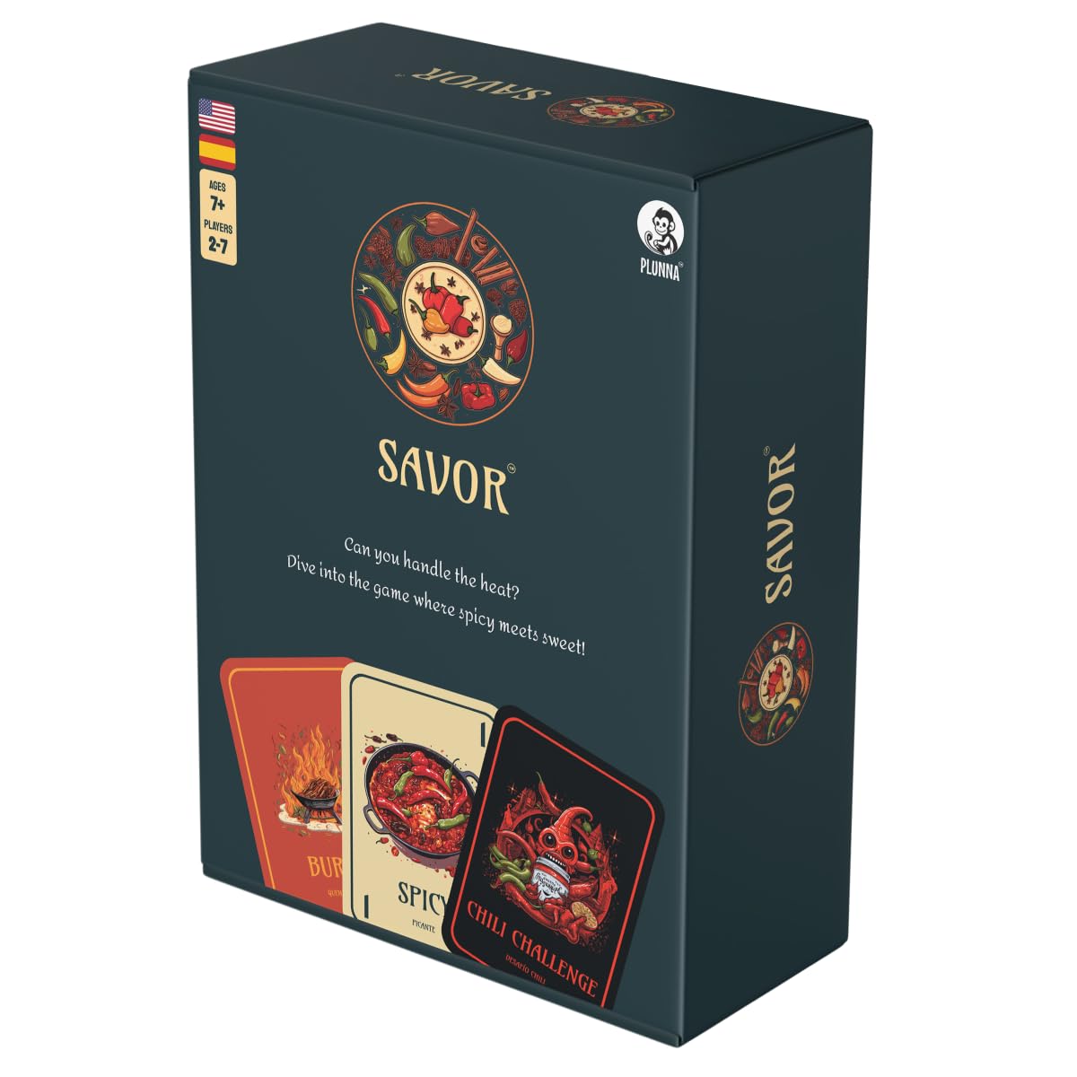 Savor Card Game Bilingual Food-Themed Party & Family Card Deck | Strategic, Quick-Play Travel Game for Kids, Teens & Adults | Compact, Portable,