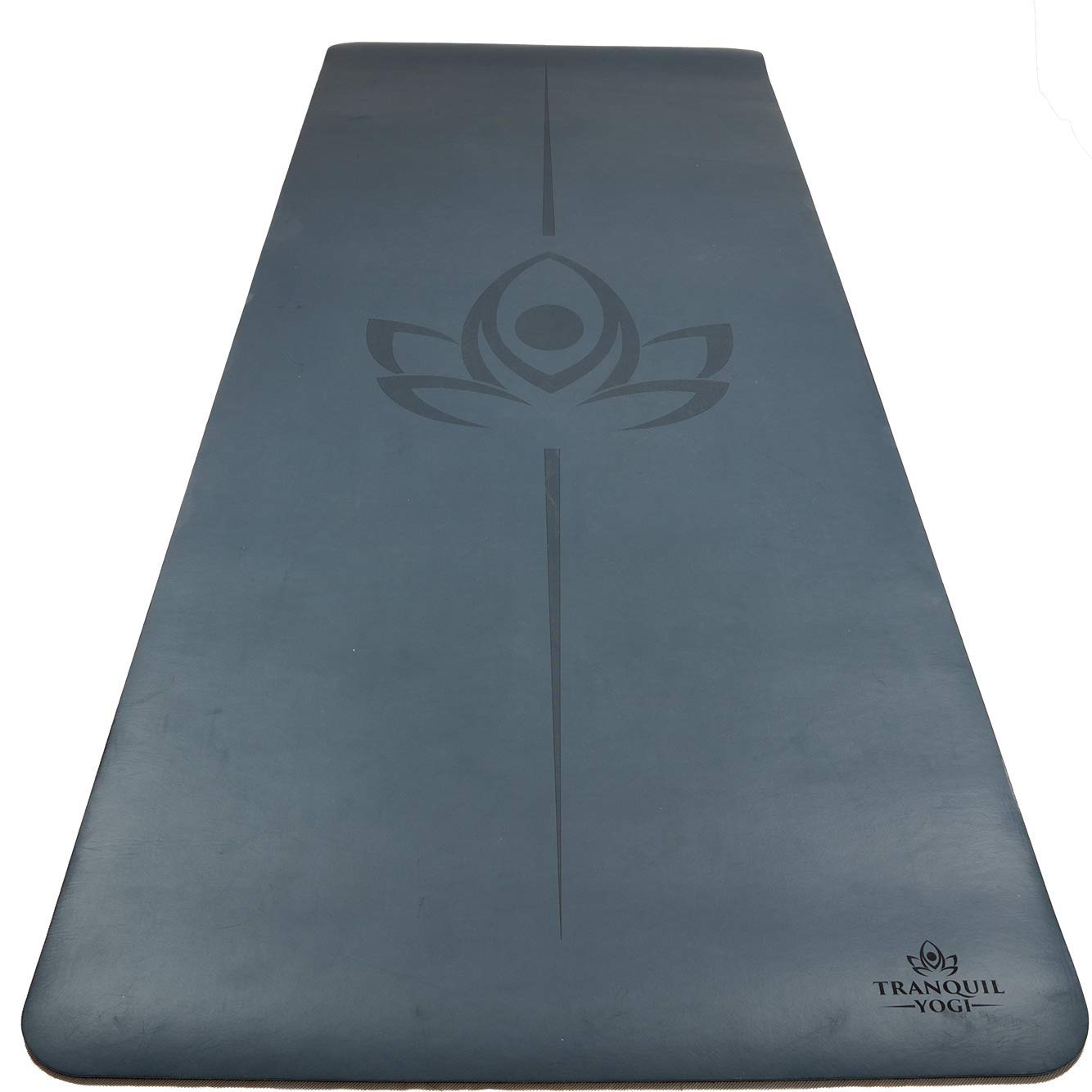 Esterilla natural de yoga y ejercicio, excelente agarre y protección de articulaciones, incluye correa de transporte (azul medianoche)