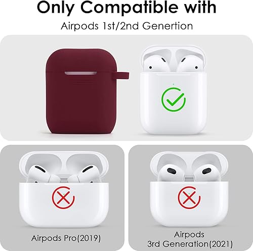 Miniatura 3 de Filoto - Funda para Airpods y Airpod para Apple Airpods 2 y 1 funda de carga bonitas cápsulas de aire accesorios de silicona llavero pompón correa