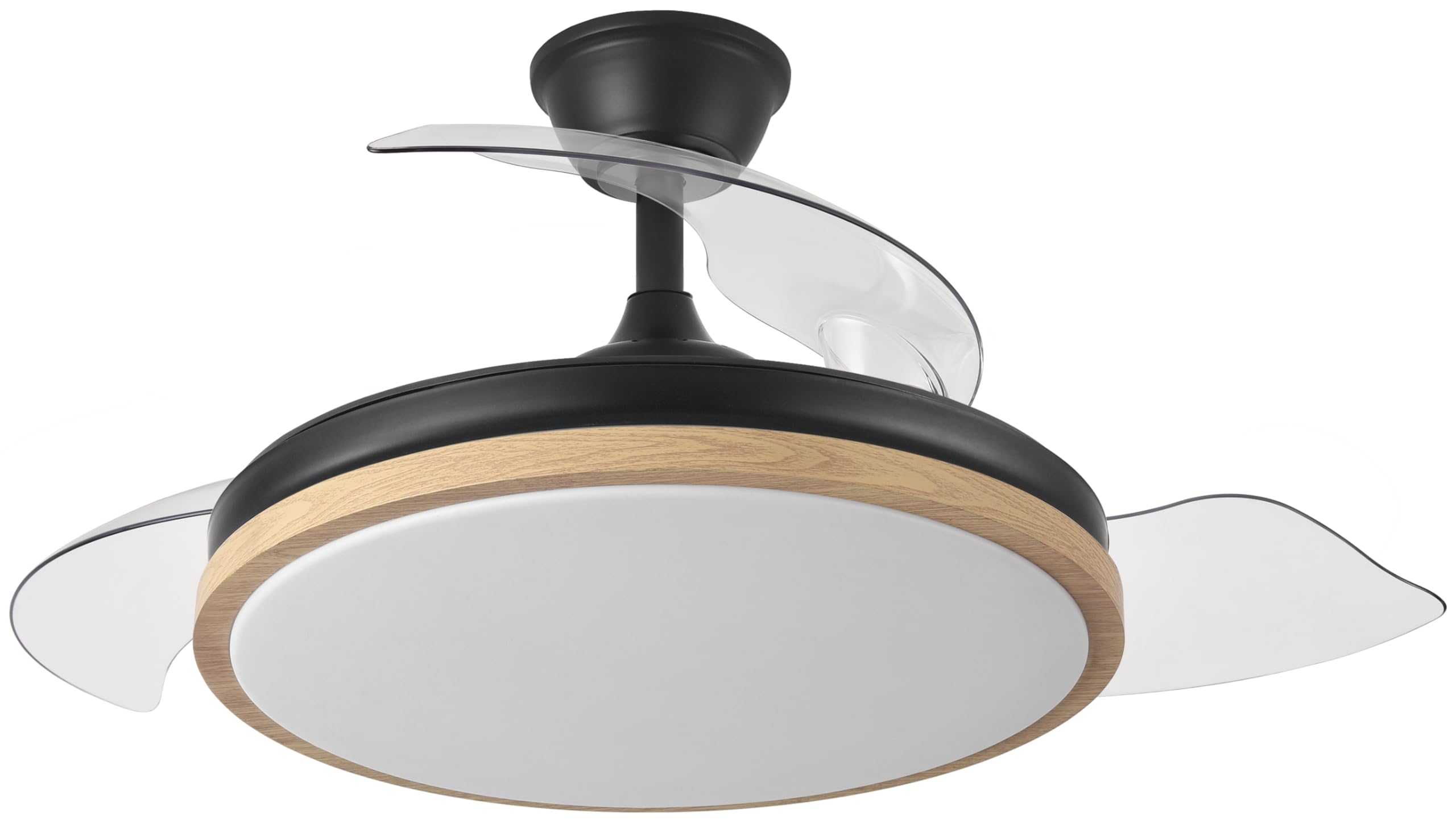 FABRILAMP AKUNADECOR Ventilador Evros L Negro Con Motor Dc Y Aspas Desplegables