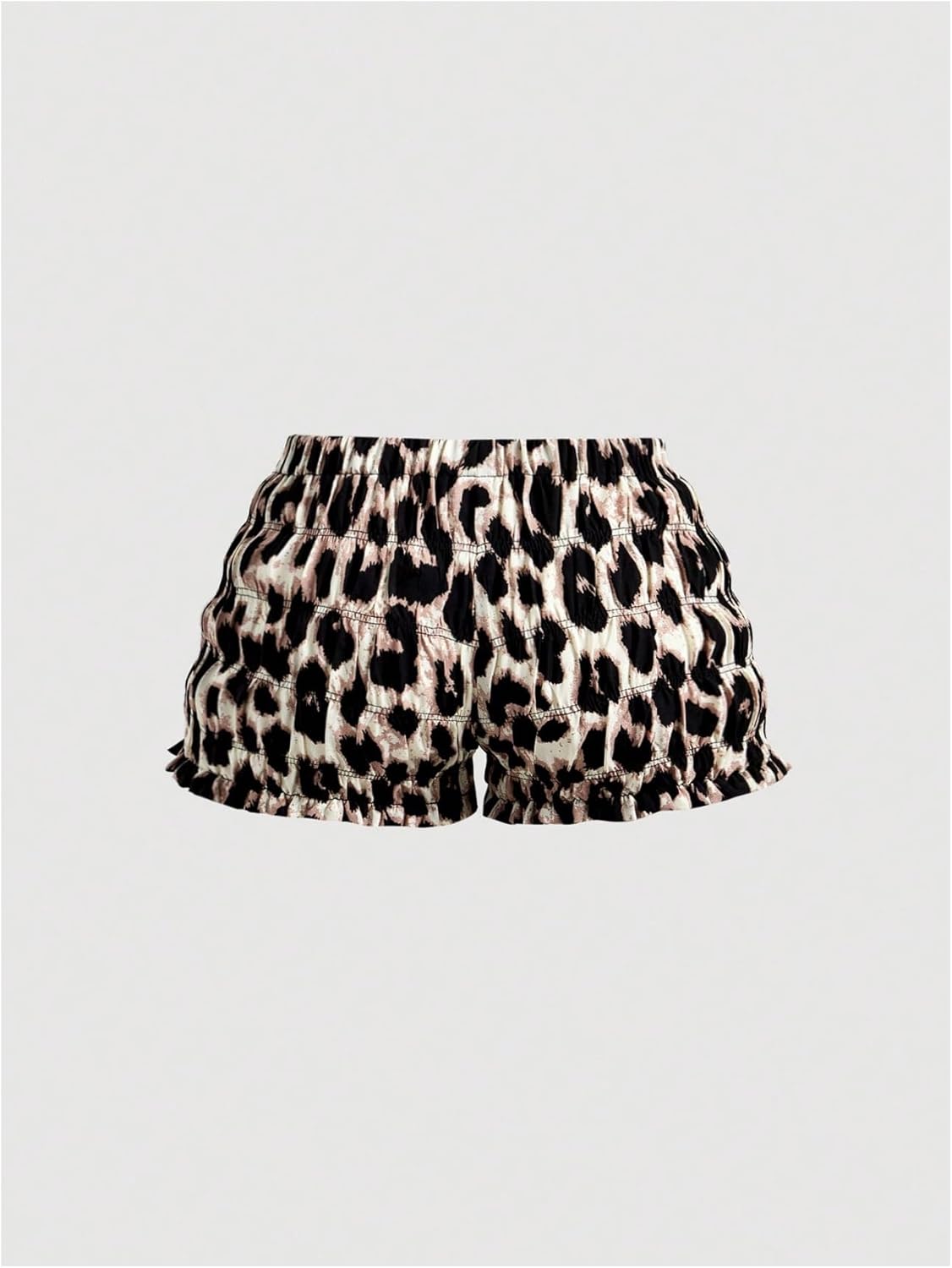 SOLY HUX Ruffle Shorts for Women Leopard Print Y2k Lolita Bloomers Elastic Low Rise Shorts - Image 2