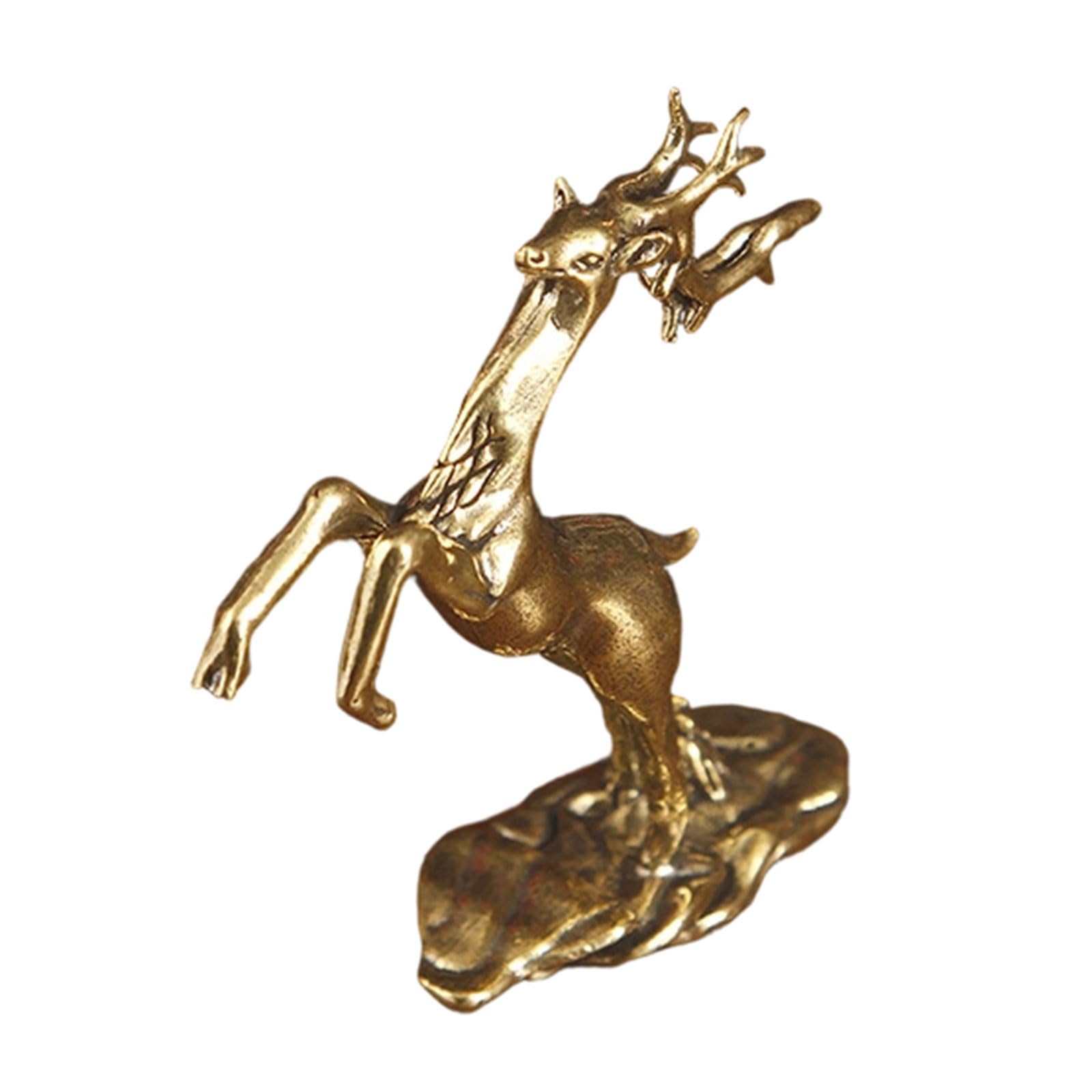 NVOQILIN Metal Deer Statue Figurine Microlandscape Lucky Deer Sculpture for Sophisticated Home and Offices Tabletop Decoration Offices Desk Decoration