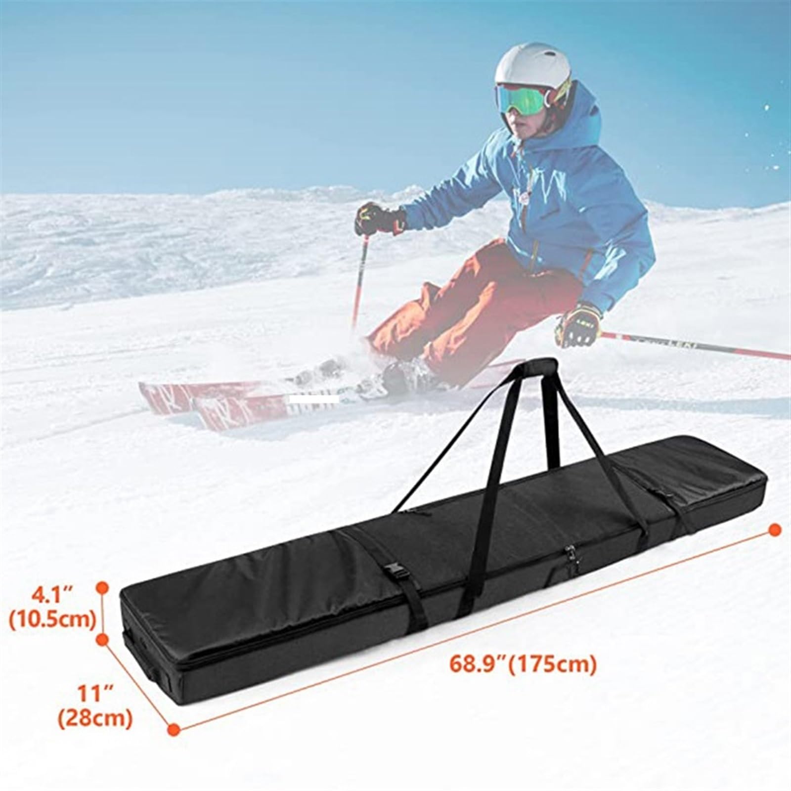 Bolsas de esquíes Bolsa de Almacenamiento esquís Acolchada for Snowboard Protectora for Viajes en avión Transporte