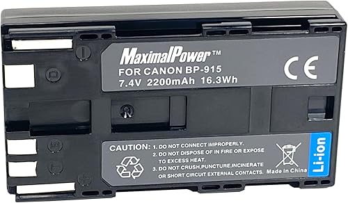 MaximalPower Batería de repuesto de 2200 mAh para Canon BP-915 vl-10LI, ES4000, ES8400V, ES75, E S8200V, ES8100V, ES50, ES55
