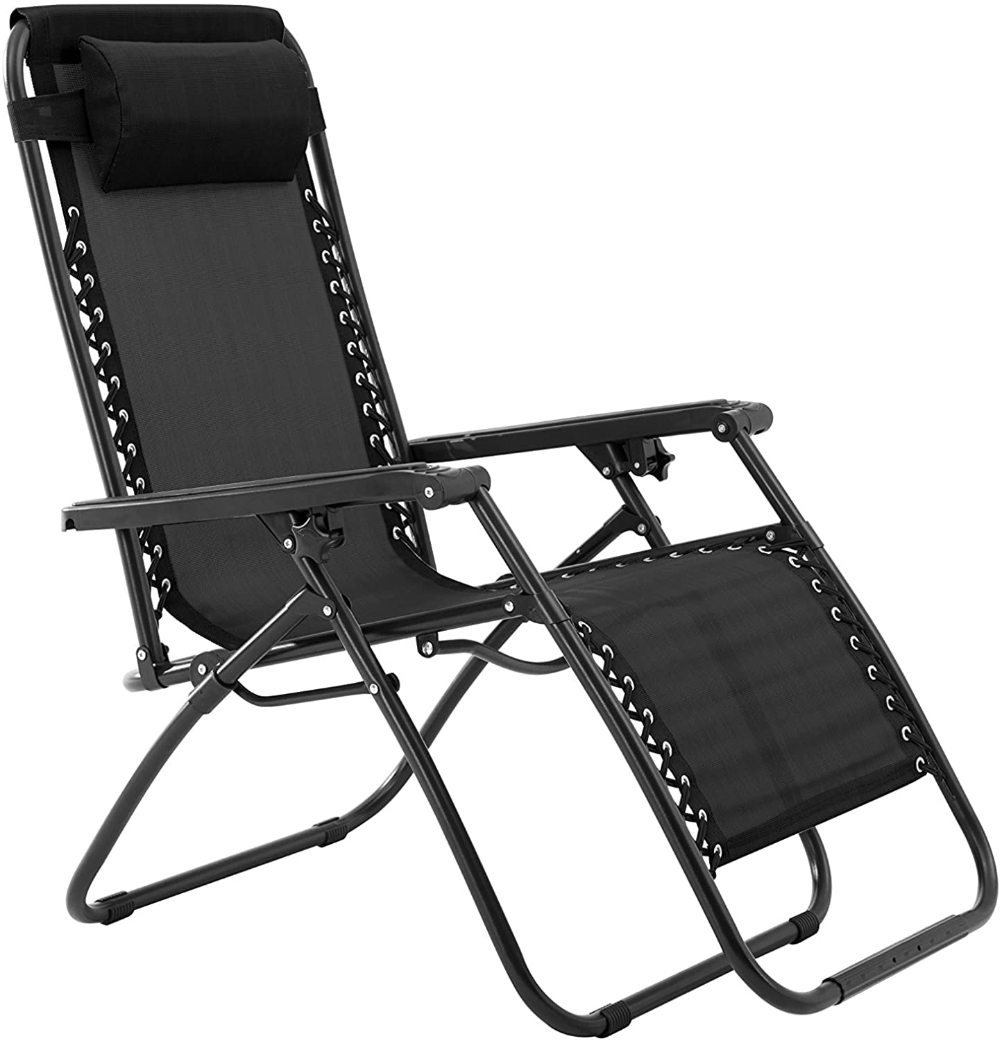 ginoya brothers Garden Sun Lounger Reclining Chair with Headrest Zero Gravity Recliner Chairs Foldable Leisure Chair for Outdoor Camping Beach Patio (Charcoal Black)-image-34